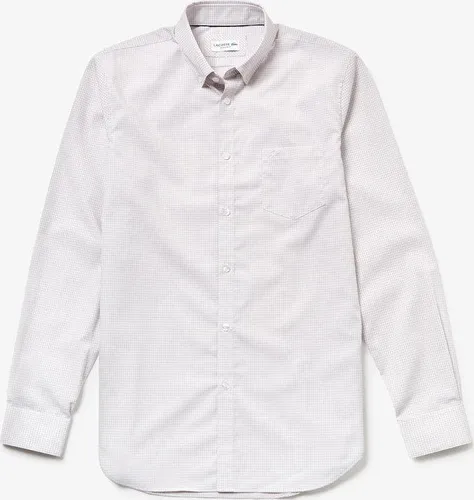 Áo Sơ Mi Lacoste CH 0439 51 7FD Kẻ Caro Nhỏ Màu Trắng Size FR 38